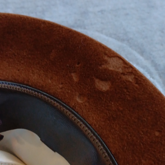 Vintage Velvet Cognac Brown Academia Hat, Small, Steampunk, Goblincore - Picture 8 of 14